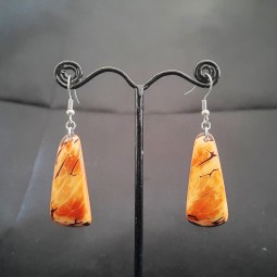 Boucles d'oreilles collection "Triangle marbré" en ivoire végétal